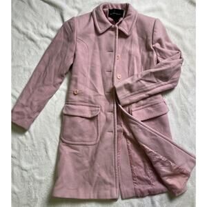 Moda International Barbie Pink Wool Blend Button Down Jacket Peacoat Womens Sz 2
